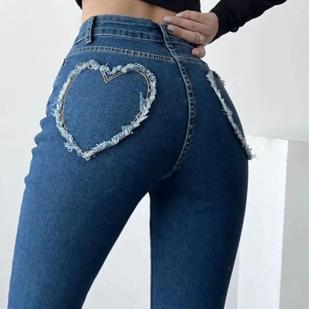 Ara™ Jeans With High Waist and Heart Fringes