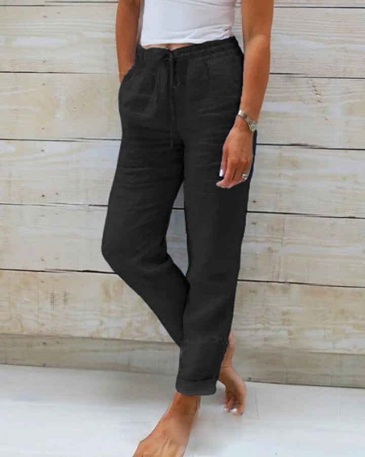 Monika™ linen pants with elastic waistband