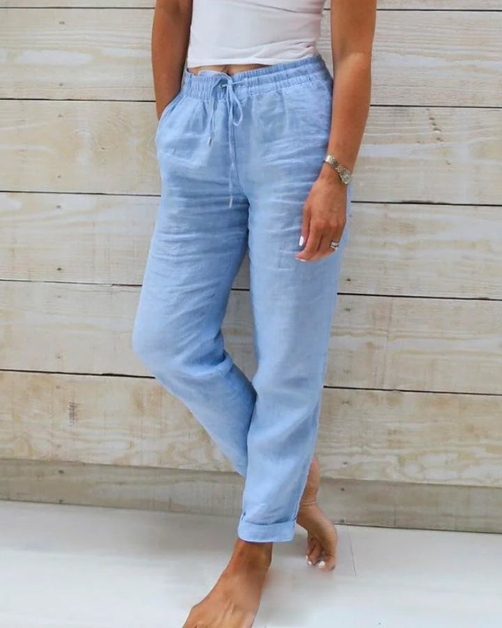 Monika™ linen pants with elastic waistband