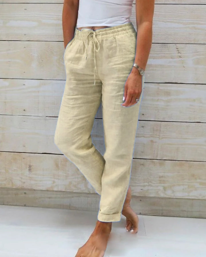 Monika™ linen pants with elastic waistband