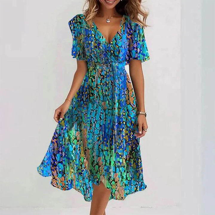 Lynette™ Elegant Short Sleeve Chiffon Dress