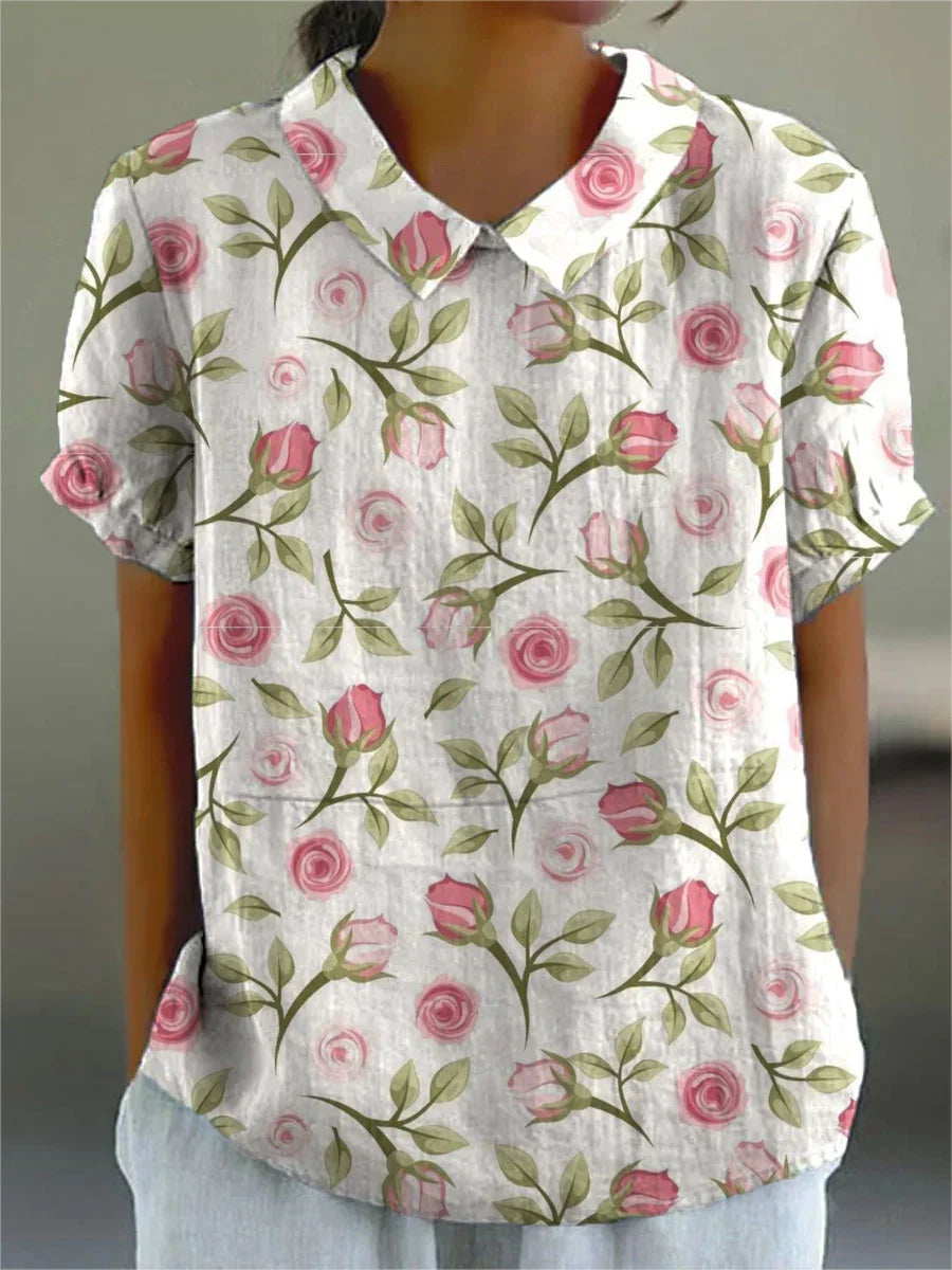 AMANDA™ RETRO FLORAL CASUAL SHIRT