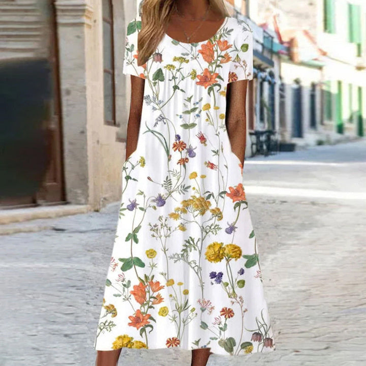 Isabella™ Boho Floral Dress with Tummy Coverage