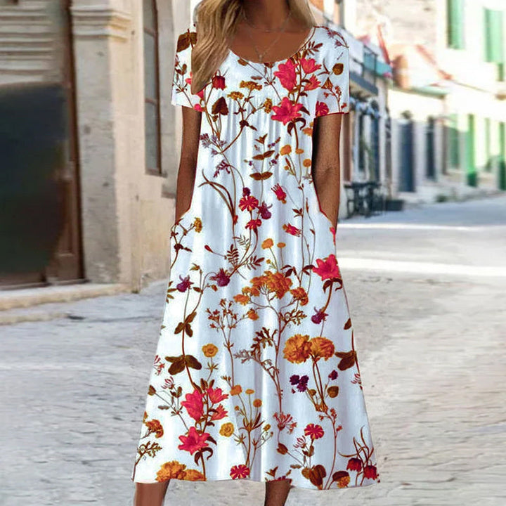 Isabella™ Boho Floral Dress with Tummy Coverage