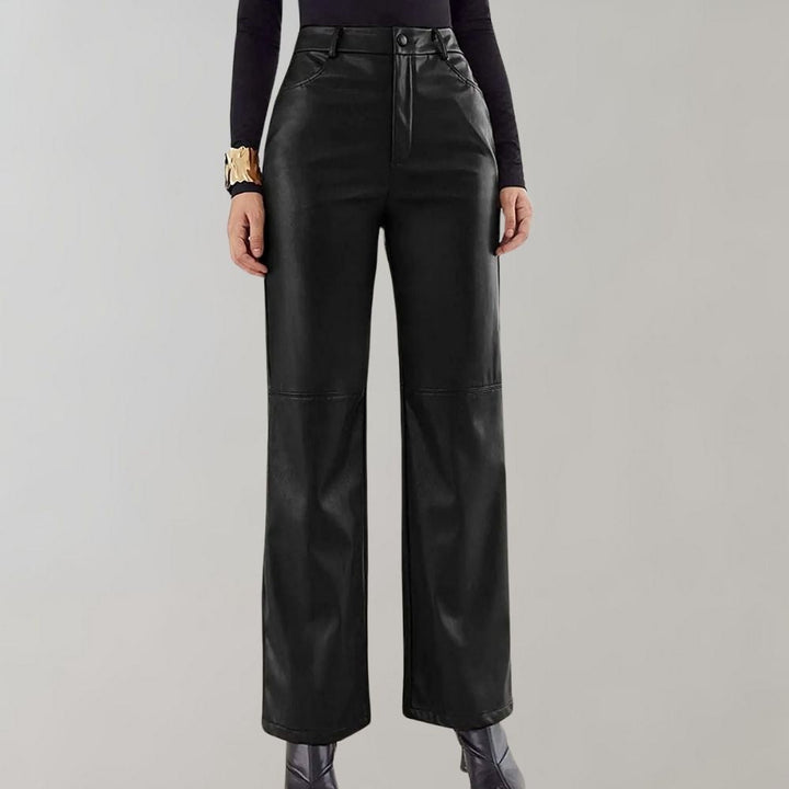 Jaska™ Straight cut leather trousers