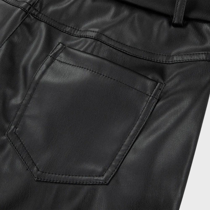 Jaska™ Straight cut leather trousers