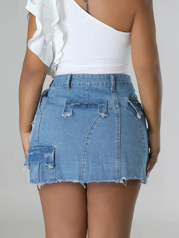 Valerie™ Stylish high-waist denim skirt