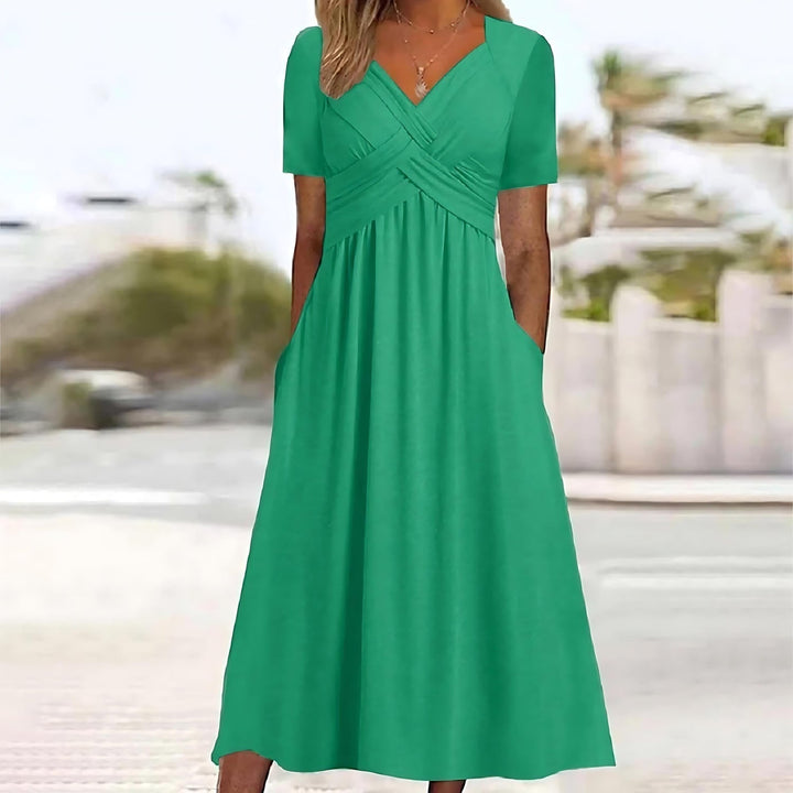 Jamaica Elegant Midi Dress with Tummy Coverage