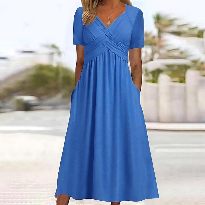 Jamaica Elegant Midi Dress with Tummy Coverage