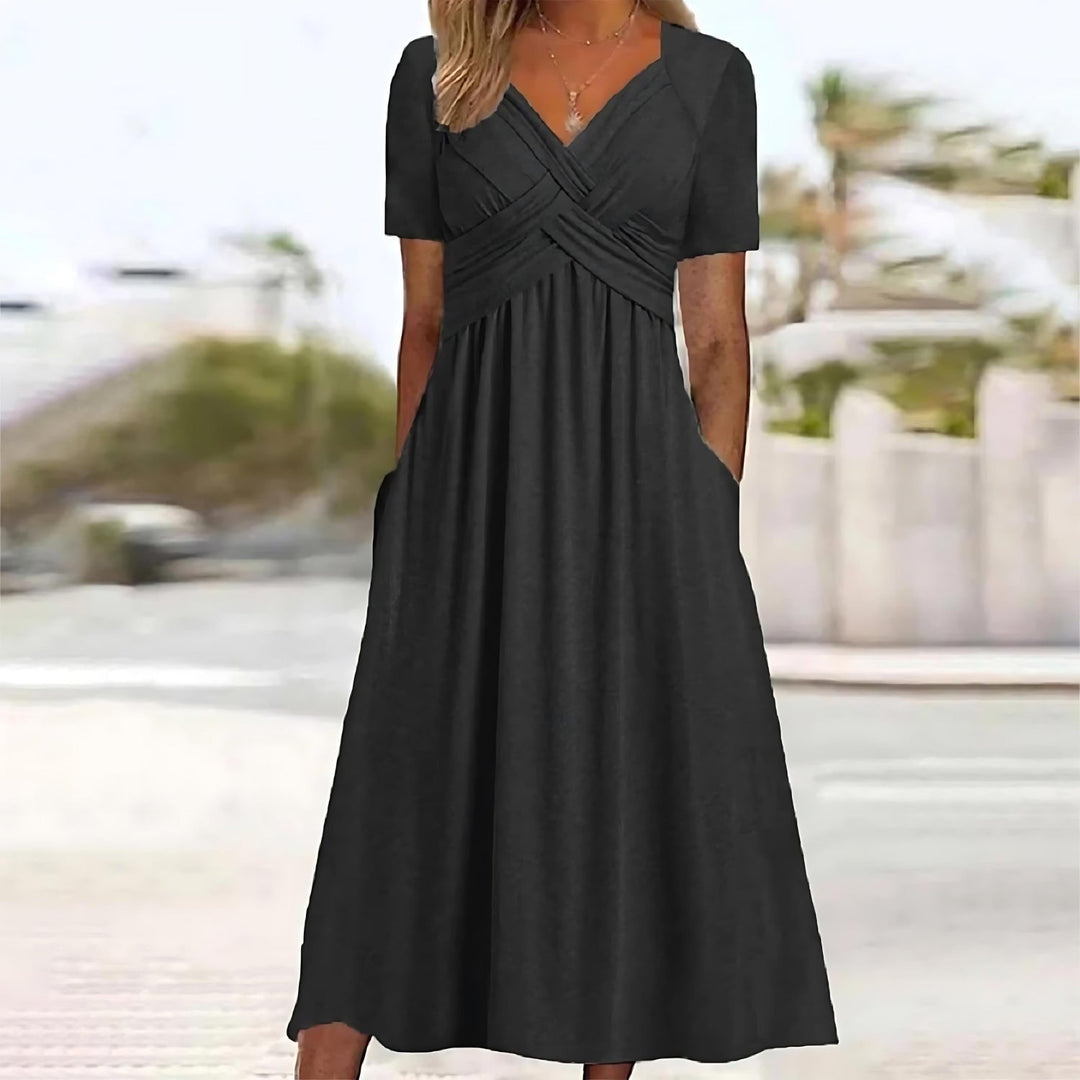 Jamaica Elegant Midi Dress with Tummy Coverage