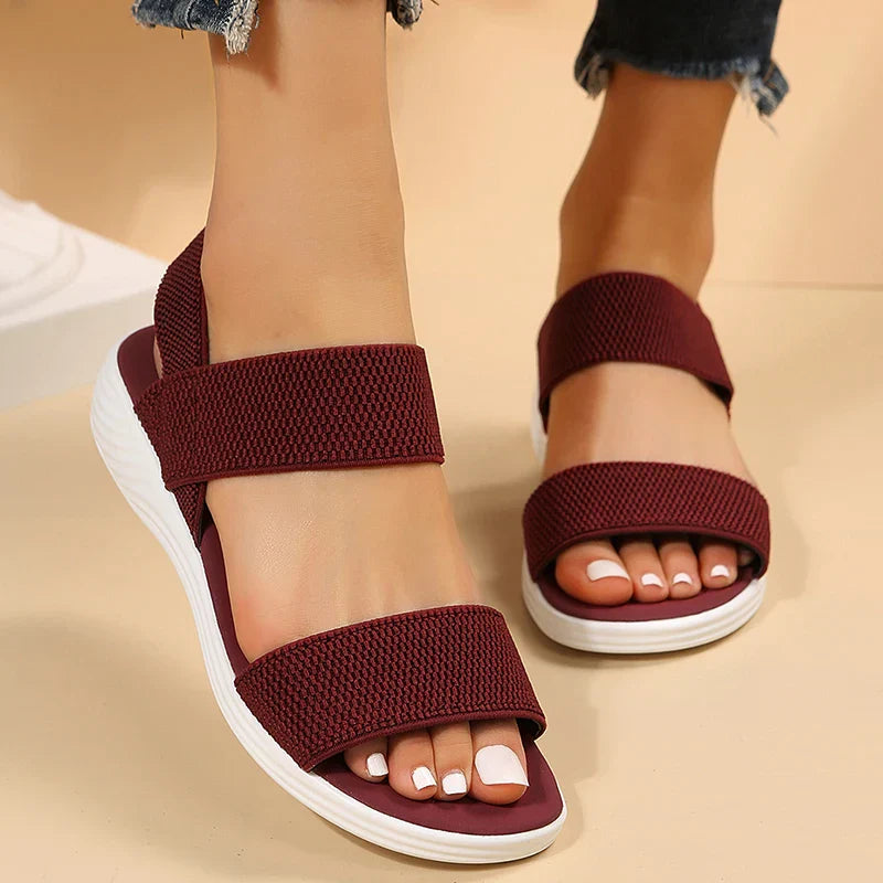 Raelynn™ Elastic Fabric Knit Strap Wedge Sandals