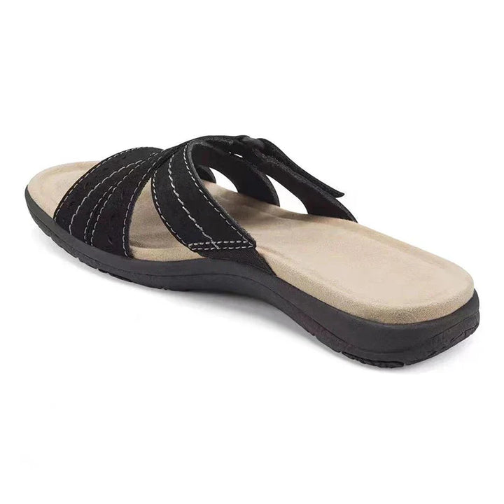 Cora™ Orthopedic Round Toe Buckle Strap Sandal