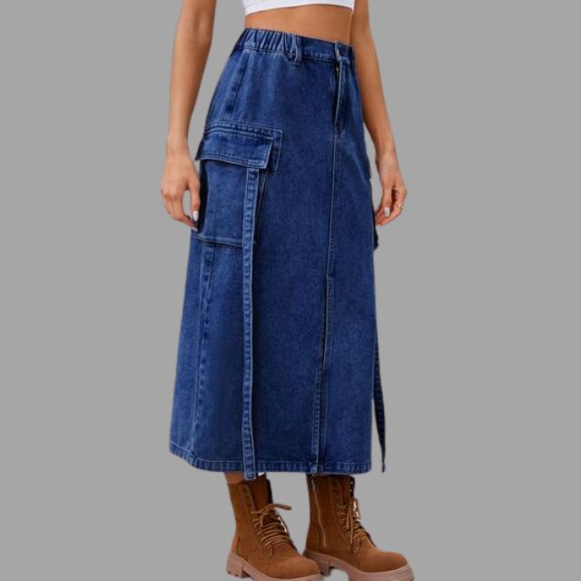 Colleen™ High-waisted denim skirt