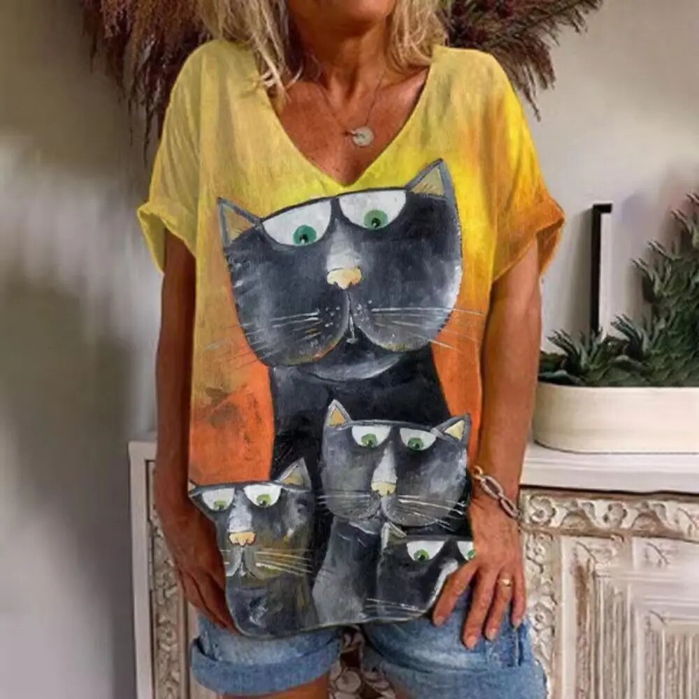 Cathrine™ Cat Graphic T-shirt