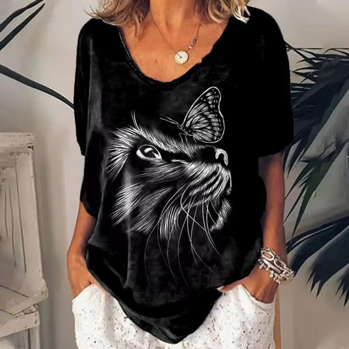 Cathrine™ Cat Graphic T-shirt