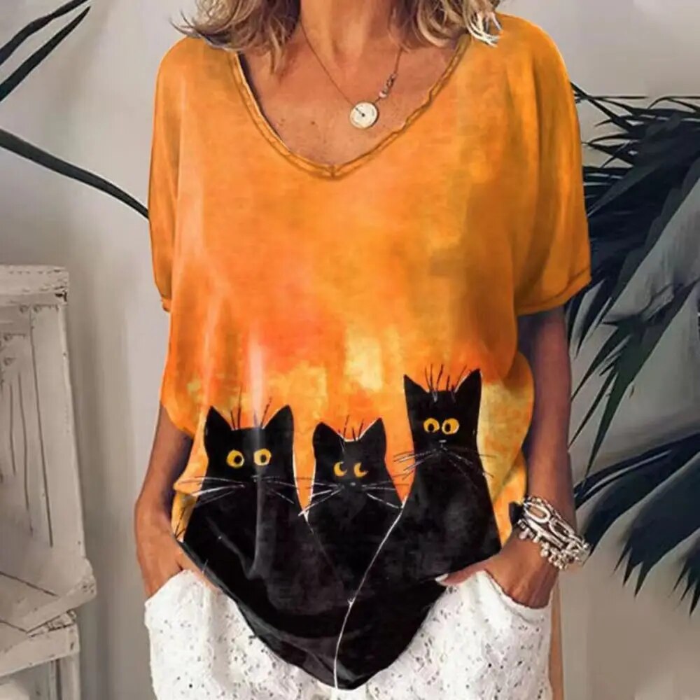 Cathrine™ Cat Graphic T-shirt