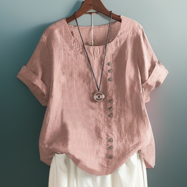 Joline™ | T-shirt with round neck and buttons